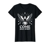 Holy Spirit Dove Christian Pentecostés Gráfico Camiseta gráfica económica, Mujer, Negro, L