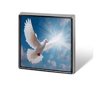 Holy Spirit White Dove1 - Broche redondo para solapa, corbata, vestido, accesorios, boda, cumpleaños, para hombres y mujeres