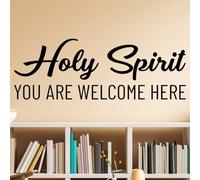 Holy Spirit You are Welcome Here - Decoración religiosa moderna y encantadora con cita espiritual para pared, calcomanía de vinilo para iglesia, hogar, dormitorio, sala de estar, oficina, cafetería (9