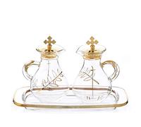 Holyart Ampolline in vetro vassoio Quadro decoro Oro