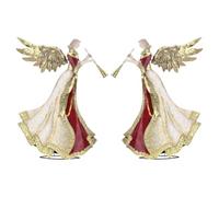 Holyart Angeles y Accesorios: Pareja de ángeles con trompetas 46 cm de Metal Bagutta Tendence