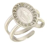 Holyart Anillos varios: Anillo plata 925 con Virgen Milagrosa y zircones blancos