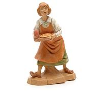 Holyart Belén Fontanini: Pastora con Bandeja de la Cena 12cm Fontanini