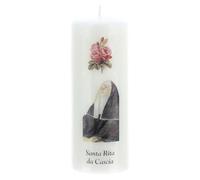 Holyart Candelotto Santa Rita da Cascia 13x5 cm Bianco