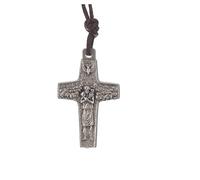 Holyart Colgantes con Cruz: Collar 2,8x1,8 cm Cruz del Papa Francisco con cuerda