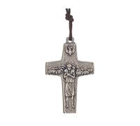 Holyart Colgantes con Cruz: Collar Cruz del Papa Francisco metal 4x2,6cm con cuerda