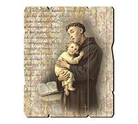 Holyart Cuadros, estampas y manuscritos iluminados: Cuadro de Madera Perfilada gancho parte posterior San Antonio de Padua 35x30