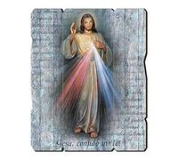 Holyart Cuadros, estampas y manuscritos iluminados: Cuadro de Madera Perfilada Jesús Misericordioso 35x30