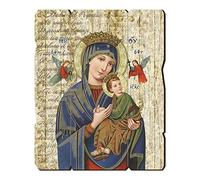 Holyart Cuadros, estampas y manuscritos iluminados: Cuadro madera perfilada gancho parte posterior Virgen Perpetuo Socorro