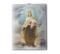 Holyart Cuadros, estampas y manuscritos iluminados: Cuadro sobre tela pictórica Virgen del Carmen 25x20 cm