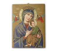 Holyart Cuadros, estampas y manuscritos iluminados: Cuadro sobre tela pictórica Virgen del Perpetuo Socorro 25x20 cm