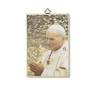 Holyart Cuadros, estampas y manuscritos iluminados: Impreso sobre madera San Juan Pablo II Oración de la Paz ITA
