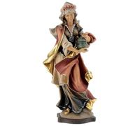 Holyart Estatua Santa María Magdalena con Recipiente de bálsamos Madera Pintada Val Gardena, 25 cm (9.85 Inc.)