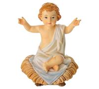 Holyart Estatuas del Niño Jesús: Niño Jesús Sentado en su Cuna h Real 8 cm Resina