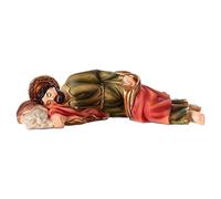 Holyart Figuras del Belén: Estatua de Resina San José Que Duerme 12 cm