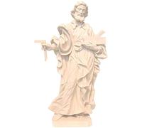 Holyart Imagen San José Trabajador de Madera Natural de la Val Gardena, Acabado con Cera Transparente, 16 cm (6.3 Inc.)