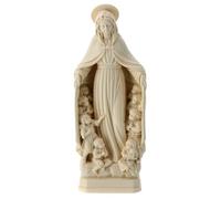 Holyart Imágenes de Madera Natural: Virgen de la protección Madera Val Gardena Natural, 30 cm (11.82 Inc.)