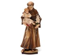 Holyart Imágenes de Madera Pintada: San Antonio de Padua Madera Val Gardena, 10 cm (3.94 Inc.)