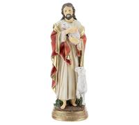 Holyart Imágenes de Resina y PVC: Estatua Buen Pastor Jesús ovejas h 20 cm