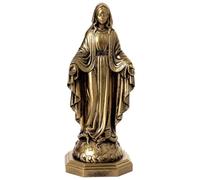 Holyart Imágenes de Resina y PVC: Estatua Resina Virgen Milagrosa Efecto latón 15 cm