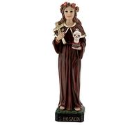 Holyart Imágenes de Resina y PVC: Santa Rosalía Cruz Calavera Evangelio Estatua Resina 21 cm