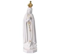 Holyart Imágenes de Resina y PVC: Virgen de Fátima Resina Blanca y Oro 30 cm