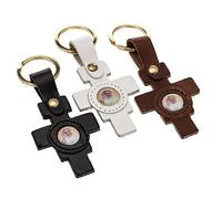 Holyart Llavero Cruz San Damiano con Imagen del Papa Francisco, Altura: 7.7 cm|Anchura: 4 cmMarrón