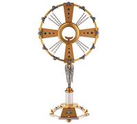 Holyart Ostensorio Bicolore pietre BLU Rosse e Verdi fatto a Mano 60 cm