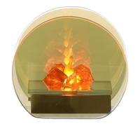 Holyart Pequeña Chimenea led 10x5x11 cm Vidrio Dorado