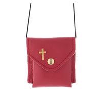 Holyart Relicarios eucarísticos: Estuche para Caja de Formas Rojo 6.5 x 6.5 Cuero
