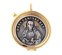 Holyart Relicarios eucarísticos: Relicario Eucarístico Placa Relieve Deus Caritas EST