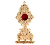 Holyart Reliquiario in ottone Fuso Oro Croce e decorazioni