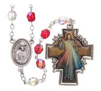 Holyart Rosario Misericordia S. Faustina Bianco e Rosso in PVC 8mm