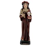 Holyart Santa Rosalia teschio Croce dorata Statua Resina 13 cm