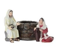 Holyart Set Jesús y la samaritana del Pozo 9 cm Resina Pintada belén Pascual