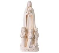 Holyart Virgen de Fátima pastores para Exterior Val Gardena Fibra de Vidrio Blanca 60 cm