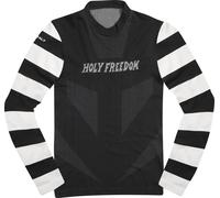 HolyFreedom Gattabuia Collar Camisa funcional de manga larga, negro-blanco, tamaño M L para Hombres