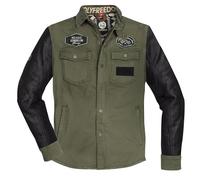 HolyFreedom Lieutenant Bicolor Chaqueta textil de motocicleta, negro-verde, tamaño L para Hombres