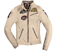 HolyFreedom Quattro Waxed Chaqueta textil de motocicleta para mujer, Blanco, Talla XL