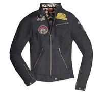 HolyFreedom Quattro Waxed Chaqueta textil de motocicleta para mujer, negro, Talla L