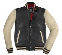 HolyFreedom Varsity College Chaqueta de cuero, negro-blanco, tamaño XL para Hombres