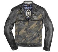 HolyFreedom Zero Camo chaqueta de cuero/textil para motocicleta, negro-multicolor, tamaño M para Hombres