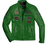 HolyFreedom Zero Evolution Chaqueta de cuero para motocicleta, verde, Talla XL