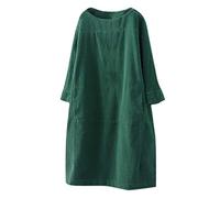 Holywim - Vestido para mujer, talla grande, diseño de pana, 02 verde.