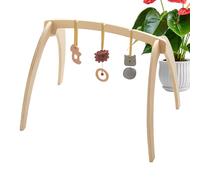 Holz Baby Gym - Faltbares Sinnes-Spielzeug mit Rassel | Aktivitätsspielzeug für Babys & Mädchen | Entwicklungsfördernd & sicher im Kinderzimmer