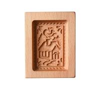 Holz-Keksform 3D - Traditionelle Ausstechform aus Hollz - Backform Pressform für Kekse & Kuchen - Handgeschnitzte Teigform fürr Gebäck - Keksstempel Vintage Holzform füor Plätzchen