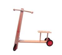 Holz-Wenzel 211 - Roller Kai de madera, aprox. 62 × 63 cm, patinete educativo infantil con asiento, triciclo con ruedas de plástico y adorno serigrafiado, natural, a partir de 18 meses