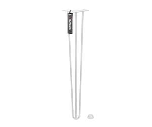 HOLZBRINK 1x Pata de la Mesa Hairpin Leg de Acero con Triple Varilla, Hairpin Pata para Mesa de Estilo Industrial, Altura: 60 cm, Blanco Tráfico, Protectores Anti-arañazos incluidos HLT-13A-60-9016