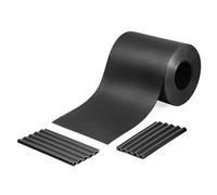 HOLZBRINK Cinta ocultación de PP con 25 clips de fijación para vallas metálicas de jardin exterior, privacidad balcon | negro (RAL 9005)