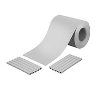 HOLZBRINK Cinta ocultación de PP con 25 clips de fijación para vallas metálicas de jardin exterior, privacidad balcon | gris (RAL 7040)